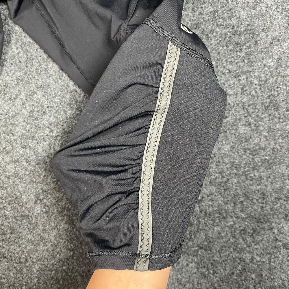 Lululemon Run Turbo Crop Leggings Black Ruched Reflective Running Pants Size 8 - Picture 2 of 8